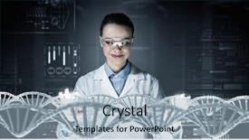  Presentation with mutation - Audience pleasing presentation theme consisting of mutation - scientist woman working in laboratory backdrop and a light blue colored foreground