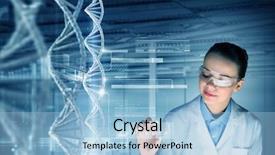  Presentation with science - PPT theme consisting of mutation - woman science technologist in laboratory background and a light blue colored foreground