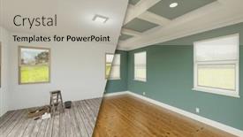  Presentation with complete - PPT theme with muted-teal-before background and a light gray colored foreground