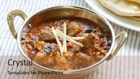  Presentation with south indian food - Presentation with mutton curry indian food background and a coral colored foreground