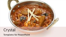  Presentation with indian food - Slides with bull market on stock exchange background and a mint green colored foreground