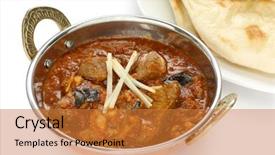  Presentation with south indian food - Colorful theme enhanced with mutton curry indian food backdrop and a gold colored foreground