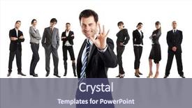  Presentation with team leader - Cool new PPT theme with my career - handsome businessman leader very happy backdrop and a ocean colored foreground