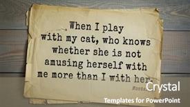  Presentation with philosopher - Audience pleasing theme consisting of amusing herself with me more backdrop and a coral colored foreground