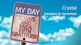  Presentation with gratitude - Colorful presentation theme enhanced with my day begins and ends backdrop and a teal colored foreground