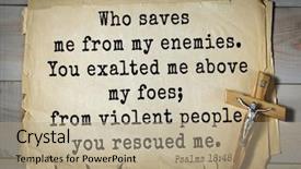  Presentation with violent - PPT theme with my enemies you exalt background and a mint green colored foreground