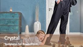  Presentation with busy - Colorful slide set enhanced with my father is always busy backdrop and a coral colored foreground