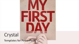  Presentation with annual day invitation card - PPT layouts having my first day card isolated background and a lemonade colored foreground