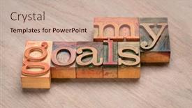  Presentation with goal setting - PPT theme consisting of my-goals-word-abstract background and a soft green colored foreground