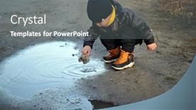  Presentation with autumn - PPT layouts enhanced with my-grandsone-jumping-on-rainy background and a gray colored foreground