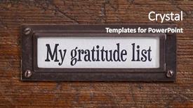  Presentation with gratitude - Presentation theme featuring my gratitude list - a label background and a tawny brown colored foreground