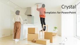  Presentation with movie theater loving couple - Amazing slide deck having my life - couple in moving work backdrop and a sky blue colored foreground