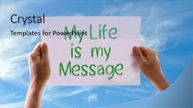  Presentation with end of life care - Cool new slide deck with goal therapy - my life is my message backdrop and a light blue colored foreground