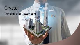  Presentation with development - Slide set with my new development project mixed background and a light blue colored foreground