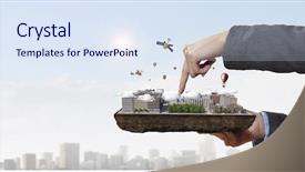  Presentation with project - Beautiful slides featuring my new development project backdrop and a sky blue colored foreground