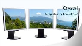  Presentation with coastal - Colorful presentation theme enhanced with my panorama on computer screen backdrop and a cool aqua colored foreground