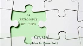  Presentation with philosophy - PPT theme having my-philosophy-of-life-text background and a soft green colored foreground