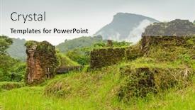  Presentation with vietnam - Amazing presentation design having my-son-temple-ruins-vietnam backdrop and a light gray colored foreground