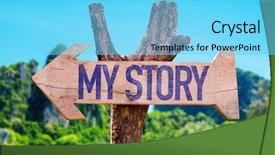  Presentation with career success story - Slide deck consisting of my story arrow with beach background and a light blue colored foreground