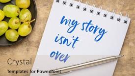  Presentation with inspirational - Beautiful PPT layouts featuring my-story-is-not-over backdrop and a coral colored foreground