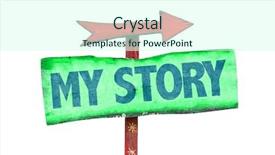  Presentation with story - Presentation theme featuring past experiance - my story sign isolated background and a coral colored foreground