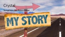  Presentation with story - Colorful presentation theme enhanced with my story sign with road backdrop and a light blue colored foreground