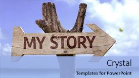  Presentation with story - Presentation theme with my story sign background and a light blue colored foreground