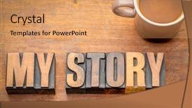  Presentation with wood board - Colorful slides enhanced with type against grunge wooden board backdrop and a coral colored foreground