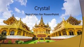  Presentation with golden palace - Colorful PPT theme enhanced with myanmar at kambawzathardi golden palace backdrop and a light blue colored foreground
