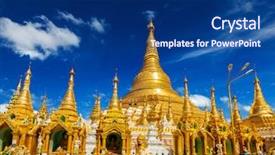  Presentation with shwedagon - Beautiful theme featuring shoes - old colored skates hang backdrop and a tawny brown colored foreground