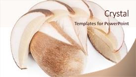  Presentation with mycology - Slide deck featuring mycology - boletus edulis isolated on white background and a lemonade colored foreground