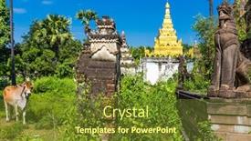  Presentation with village - Beautiful slides featuring myint-ruins-old-city-village backdrop and a tawny brown colored foreground