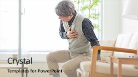  Presentation with chronical illness - Amazing presentation having myocardial - senior man suffering from illness backdrop and a mint green colored foreground