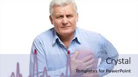  Presentation with heart attack - Slide deck consisting of heart attack concept senior man background and a light blue colored foreground