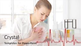  Presentation with burn - Colorful PPT theme enhanced with preventing burn - heart attack concept woman suffering backdrop and a lemonade colored foreground