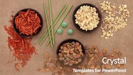  Presentation with incense sticks - Presentation theme consisting of myrrh sandalwood and incense sticks background and a coral colored foreground