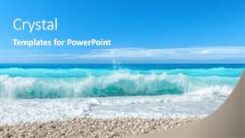  Presentation with island - Slide set consisting of myrtos-beach-kefalonia-island-greece background and a teal colored foreground