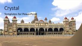  Presentation with india - Slides enhanced with mysore maharajah's palace southern india background and a light blue colored foreground