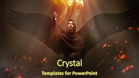  Presentation with mystery - Presentation theme enhanced with mysterious - medieval monk with wings mystery background and a wine colored foreground