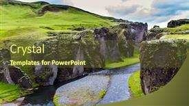  Presentation with foggy - Cool new PPT theme with mysterious-canyon-fyadrarglyufur-in-iceland backdrop and a tawny brown colored foreground