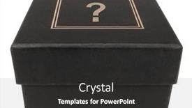  Presentation with closed - Colorful slide set enhanced with mysterious-cardboard-black-box-closed backdrop and a dark gray colored foreground