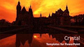  Presentation with castle - Cool new slide set with mysterious castle backdrop and a wine colored foreground