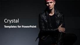  Presentation with red grey - Presentation consisting of mystery - mysterious fashion guy wearing leather background and a dark gray colored foreground