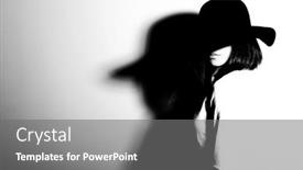  Presentation with black woman - Theme enhanced with mysterious-fashion-young-woman background and a gray colored foreground