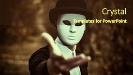  Presentation with mime - Theme having mysterious-gentleman-in-a-white background and a wine colored foreground