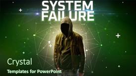  Presentation with hacker - Presentation featuring mysterious-hacker-online-attack-concept background and a tawny brown colored foreground