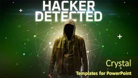  Presentation with hacker - Slide set consisting of mysterious-hacker-online-attack-concept background and a wine colored foreground