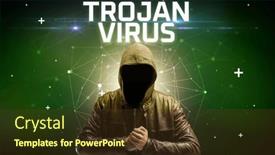  Presentation with hacker - Theme with mysterious-hacker-online-attack-concept background and a tawny brown colored foreground