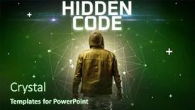  Presentation with hacker - Presentation theme with mysterious-hacker-online-attack-concept background and a tawny brown colored foreground
