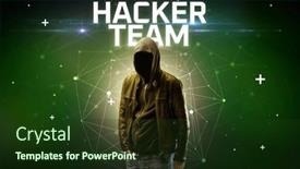  Presentation with hacker - Presentation featuring mysterious-hacker-online-attack-concept background and a tawny brown colored foreground